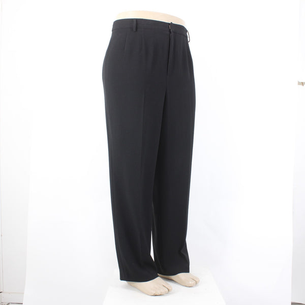Ellen Tracy Pant NEW $258 Sz 18 x 30 Black Straight No Pockets Acetate Poly Pant