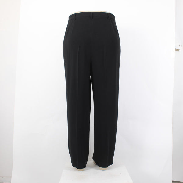 Ellen Tracy Pant NEW $258 Sz 18 x 30 Black Straight No Pockets Acetate Poly Pant