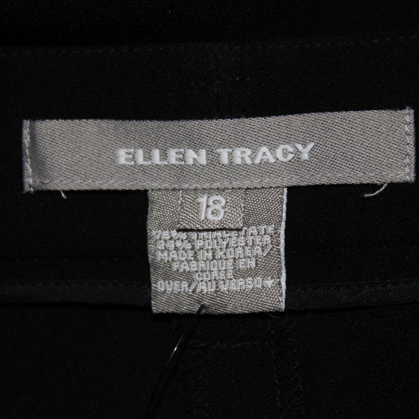 Ellen Tracy Pant NEW $258 Sz 18 x 30 Black Straight No Pockets Acetate Poly Pant