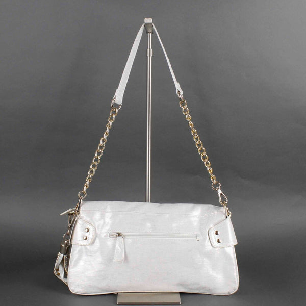 Julia NEW $107 8+ x 14 White Multi Rhinestones Vegan Convertible Clutch Purse