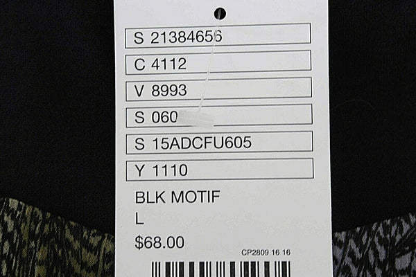 Deletta NEW $68 Sz L Black Multi Layered Left Front Knot Modal Poly Top