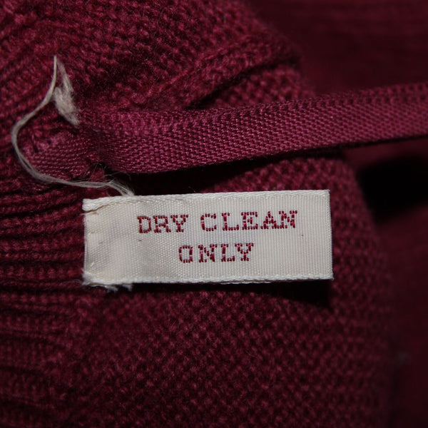Murray Allan Rose Pink Burgundy Elastic Waist 100% Pure Cashmere Midi Skirt
