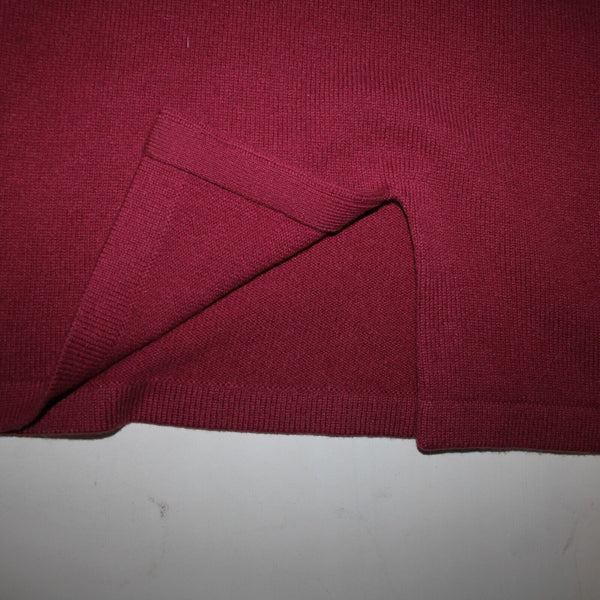 Murray Allan Rose Pink Burgundy Elastic Waist 100% Pure Cashmere Midi Skirt