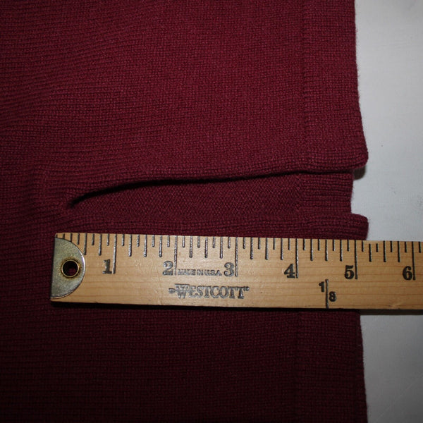 Murray Allan Rose Pink Burgundy Elastic Waist 100% Pure Cashmere Midi Skirt