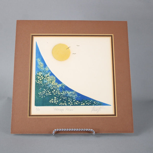Talzelli 10 x 10 Brown Cream Multi Geo Pattern Picks Signed Num 6/85 Art Work