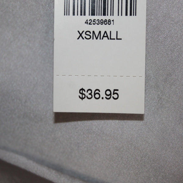 New York And Company Top NEW $37 Sz XS Shiny Gray Collared 100% Polyester Top