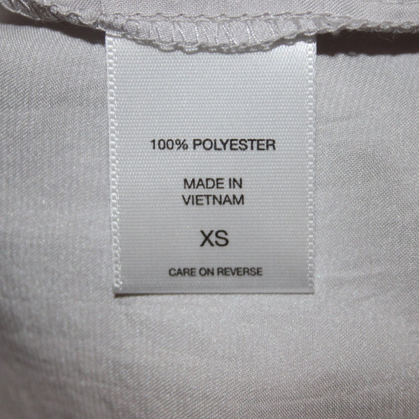 New York And Company Top NEW $37 Sz XS Shiny Gray Collared 100% Polyester Top