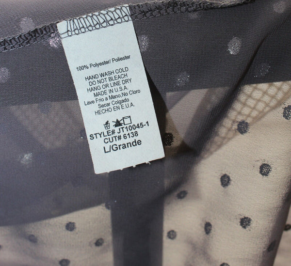 i. ner NEW $29 Sz L Gray Gold Foil Tan Sheer 100% Poly Hi Lo Racerback Top