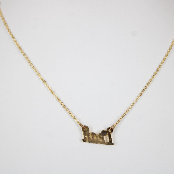 LEAH NEW Name Goldtone Rhinestone Accent 14.5" w 4.5" Multi Ring Ext Necklace