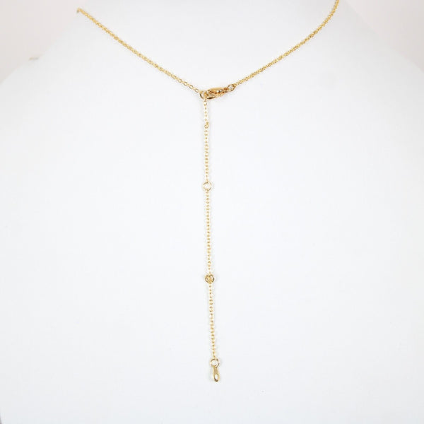 LEAH NEW Name Goldtone Rhinestone Accent 14.5" w 4.5" Multi Ring Ext Necklace