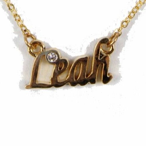 LEAH NEW Name Goldtone Rhinestone Accent 14.5" w 4.5" Multi Ring Ext Necklace