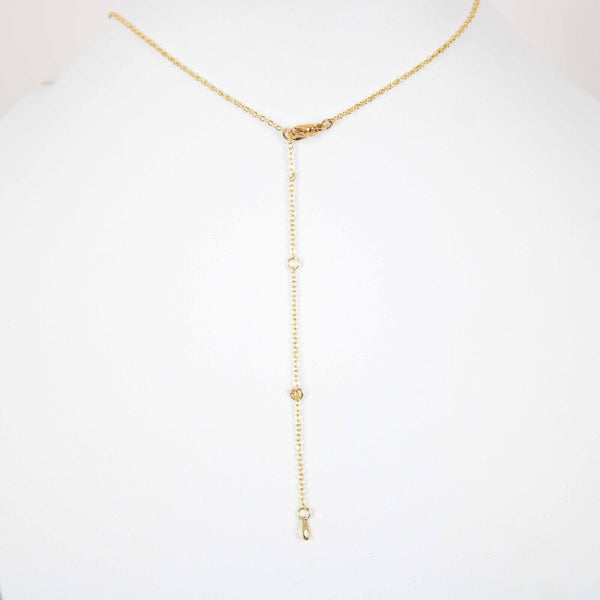 LEAH NEW Name Goldtone Rhinestone Accent 14.5" w 4.5" Multi Ring Ext Necklace