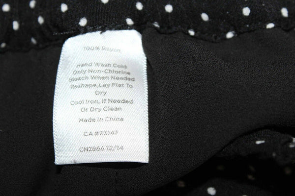 Talbots Sz M X 29 Black White 100% Rayon Polka Dot Elastic Waist Slim Pants