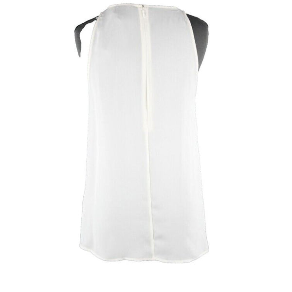 Theory Montien NEW $245 Sz S Ivory White Long All Fringe Front 100% Silk Top