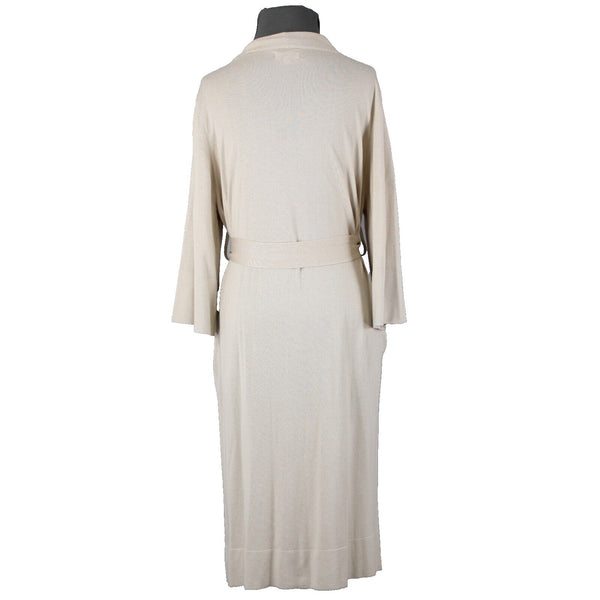 Johnny Was Sz S Beige Embroidered Pocket Belted Silk Cashmere Polyester Wrap