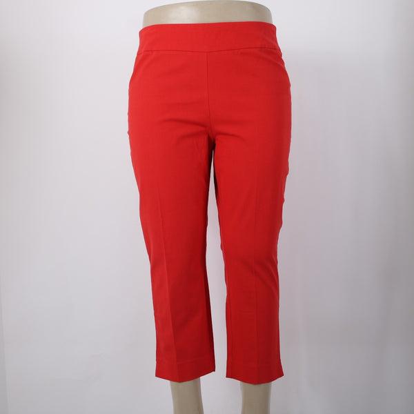 Chicos Pant So Slimming NEW $79 Sz 2.5 x 24 Runaway Red Brigitte Crop Capri Pant