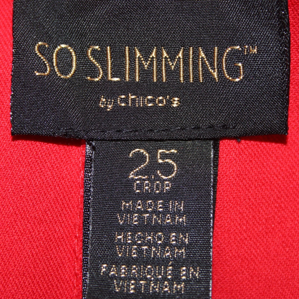 Chicos Pant So Slimming NEW $79 Sz 2.5 x 24 Runaway Red Brigitte Crop Capri Pant