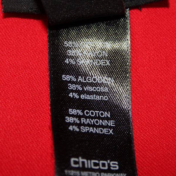 Chicos Pant So Slimming NEW $79 Sz 2.5 x 24 Runaway Red Brigitte Crop Capri Pant