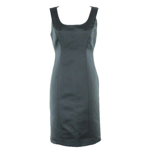 Ellen Tracy NWT $448 Sz 8P Black Sexy Bodycon Satin Fitted Lined Dress