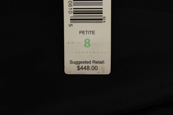 Ellen Tracy NWT $448 Sz 8P Black Sexy Bodycon Satin Fitted Lined Dress