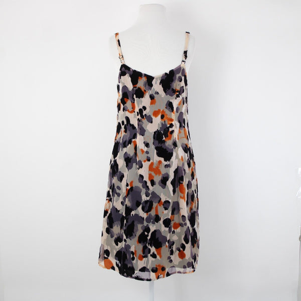 Cabi Sz XS Peach Purple Multi Lined Burn Out Rayon Velvet Nylon Polyester Dress