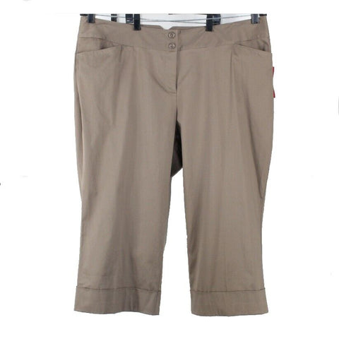 Lane Bryant NEW $45 Sz 24 x 23.5 Taupe Cuffed Cotton Spandex Crop Shorts