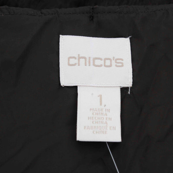 Chicos NEW $149 Sz 1 Brown Faux Fur Toggle Modacrylic Blend Poly Jacket
