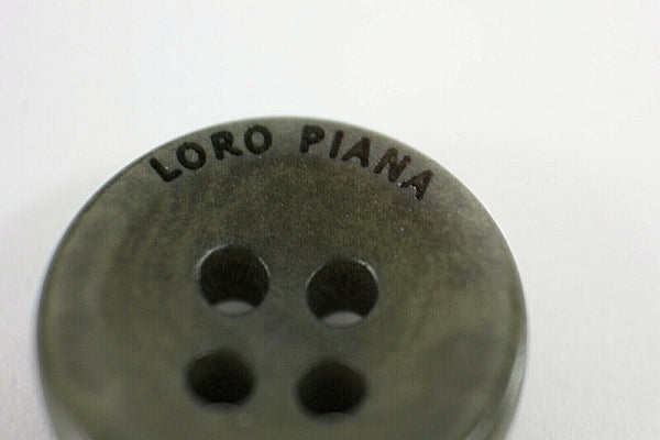 Loro Piana NEW Ivory Olive Green 100% Cotton Drawstring Pouch Spare Button