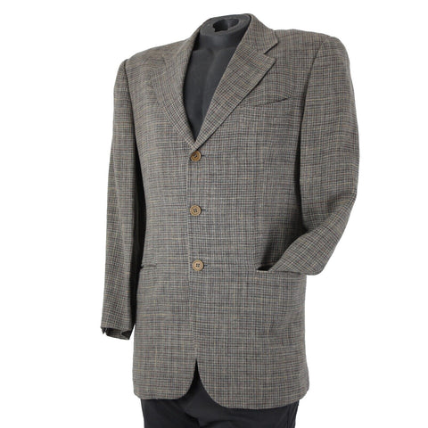 Giorgio Armani Le Collezioni Sz 40 Brown Green Multi Color Linen Rayon Jacket