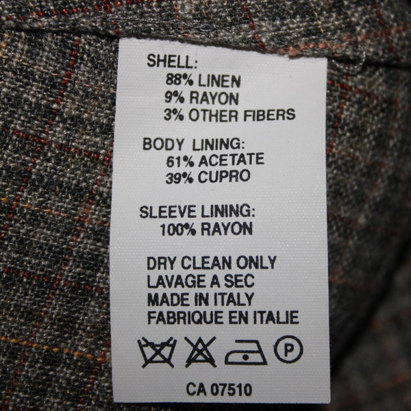 Giorgio Armani Le Collezioni Sz 40 Brown Green Multi Color Linen Rayon Jacket