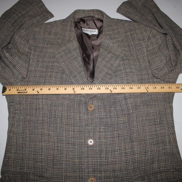 Giorgio Armani Le Collezioni Sz 40 Brown Green Multi Color Linen Rayon Jacket