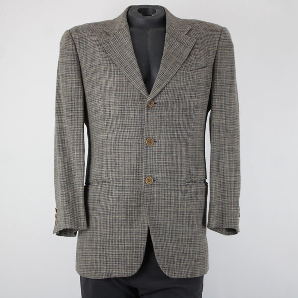 Giorgio Armani Le Collezioni Sz 40 Brown Green Multi Color Linen Rayon Jacket