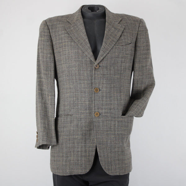 Giorgio Armani Le Collezioni Sz 40 Brown Green Multi Color Linen Rayon Jacket