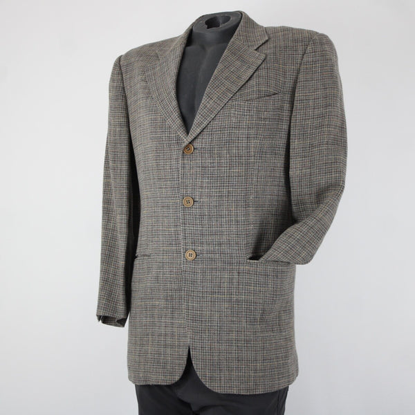 Giorgio Armani Le Collezioni Sz 40 Brown Green Multi Color Linen Rayon Jacket