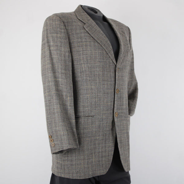 Giorgio Armani Le Collezioni Sz 40 Brown Green Multi Color Linen Rayon Jacket