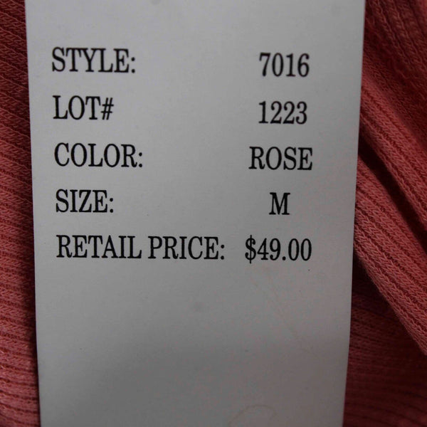 Cass NEW $49 Sz M Peach Jeweled Neck Asymmetric Pockets Rayon Blend Knit Top