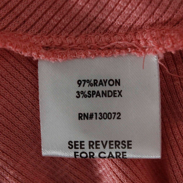 Cass NEW $49 Sz M Peach Jeweled Neck Asymmetric Pockets Rayon Blend Knit Top