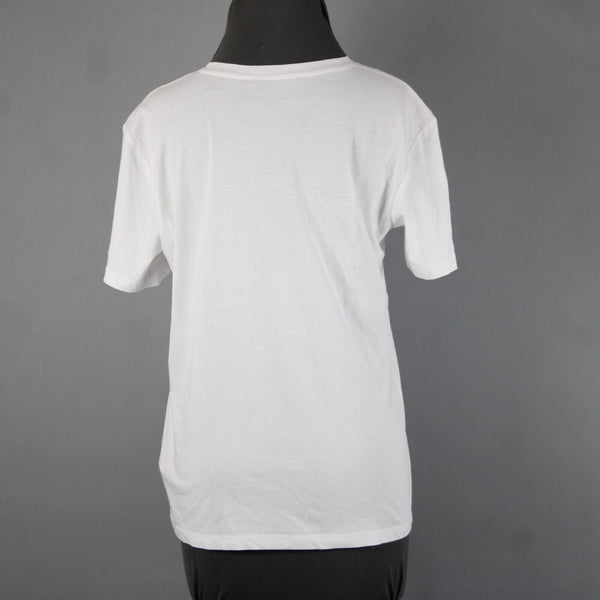 Phillipp Plein Couture NEW $640 Sz L White Rhinestones 100% Cotton Tee Shirt Top
