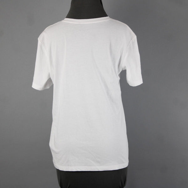 Phillipp Plein Couture NEW $640 Sz L White Rhinestones 100% Cotton Tee Shirt Top