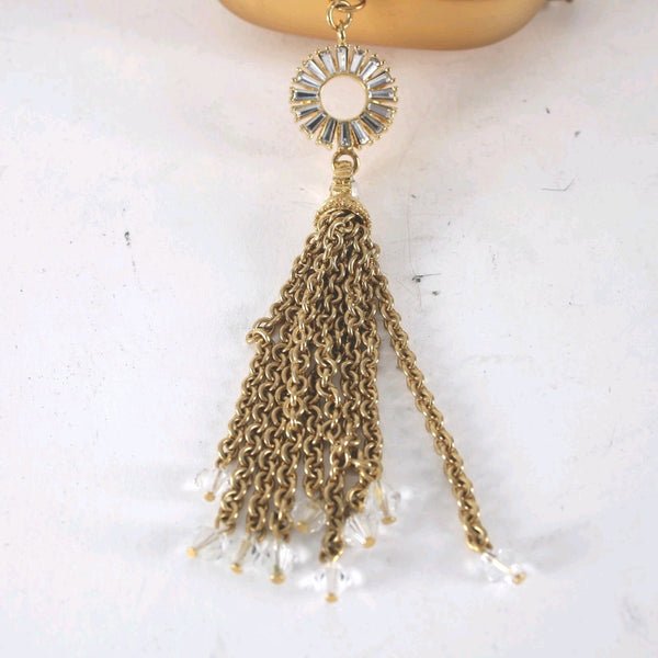 St John Minaudiere Purse Rhinestone Charm Gold 4.5 x 3.25 Convert Clutch Purse