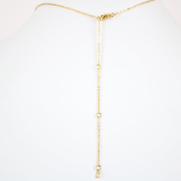 LISA NEW Name Goldtone Rhinestone Accent 14.5" w 4.5" Multi Ring Ext Necklace