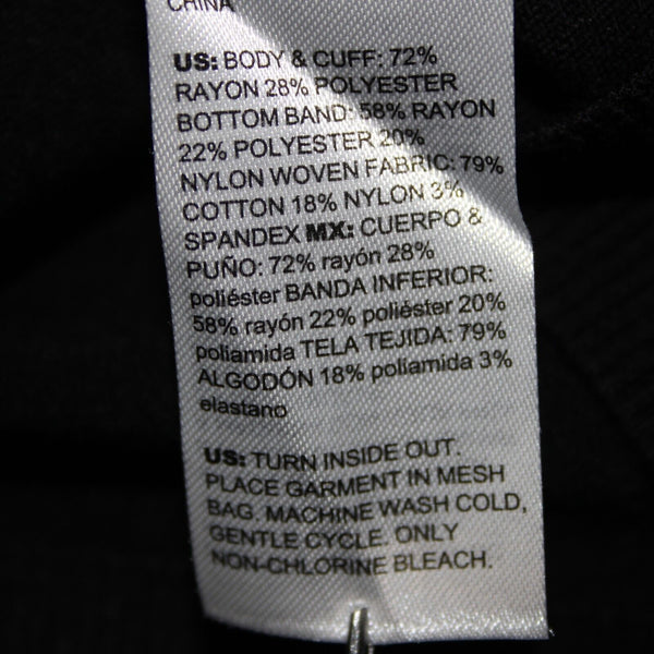Chicos Sz S Black White Beaded Collared V Neck Cotton Polyester Rayon Sweater
