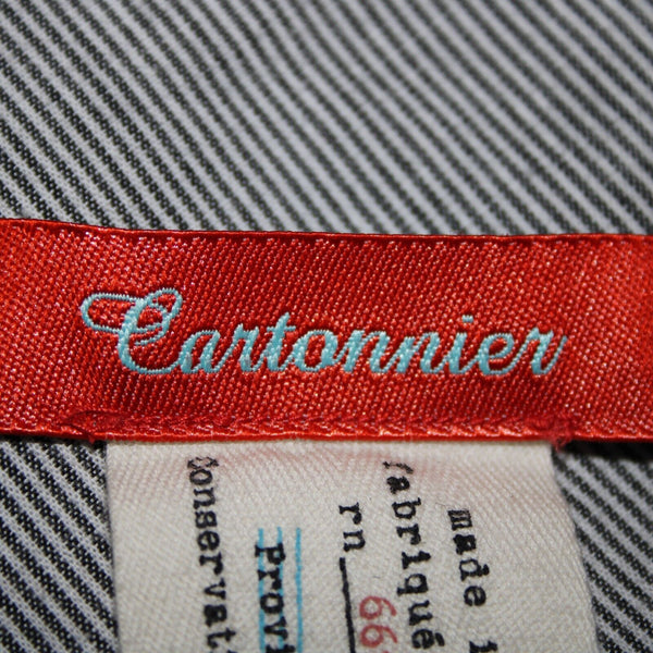 Cartonnier Sz 4 x 25 Blue Denim Button Side Linen Cotton Crop Jeans