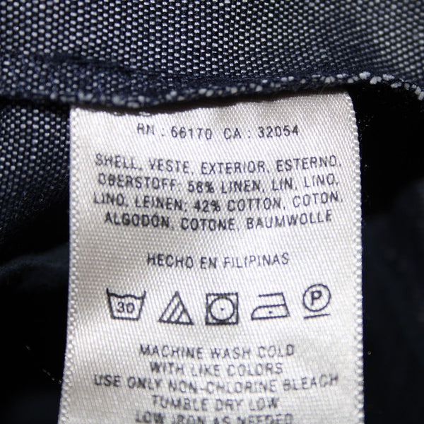 Cartonnier Sz 4 x 25 Blue Denim Button Side Linen Cotton Crop Jeans