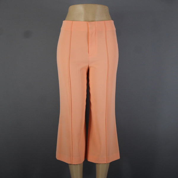 Alice + Olivia Sz 4 x 22 Orange Faux Pockets Unlined 100% Polyester Crop Pant