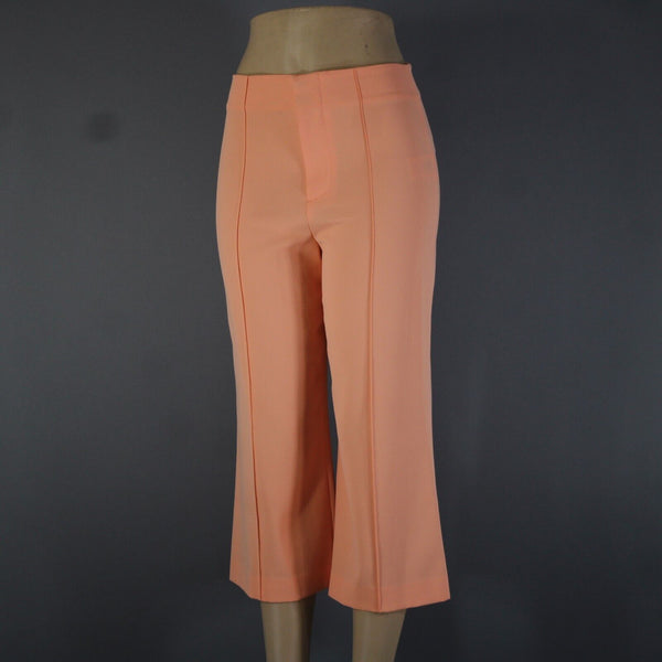 Alice + Olivia Sz 4 x 22 Orange Faux Pockets Unlined 100% Polyester Crop Pant