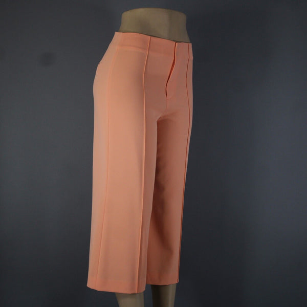 Alice + Olivia Sz 4 x 22 Orange Faux Pockets Unlined 100% Polyester Crop Pant