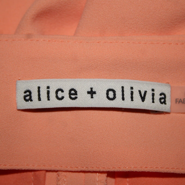 Alice + Olivia Sz 4 x 22 Orange Faux Pockets Unlined 100% Polyester Crop Pant