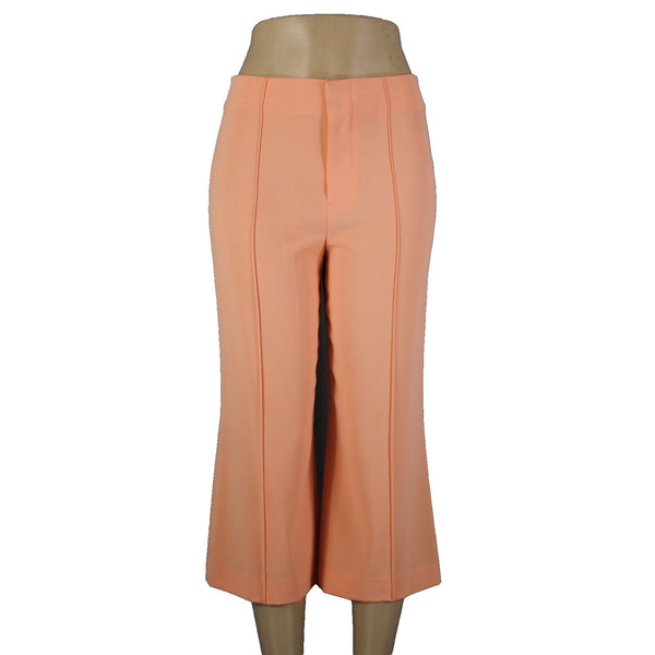 Alice + Olivia Sz 4 x 22 Orange Faux Pockets Unlined 100% Polyester Crop Pant