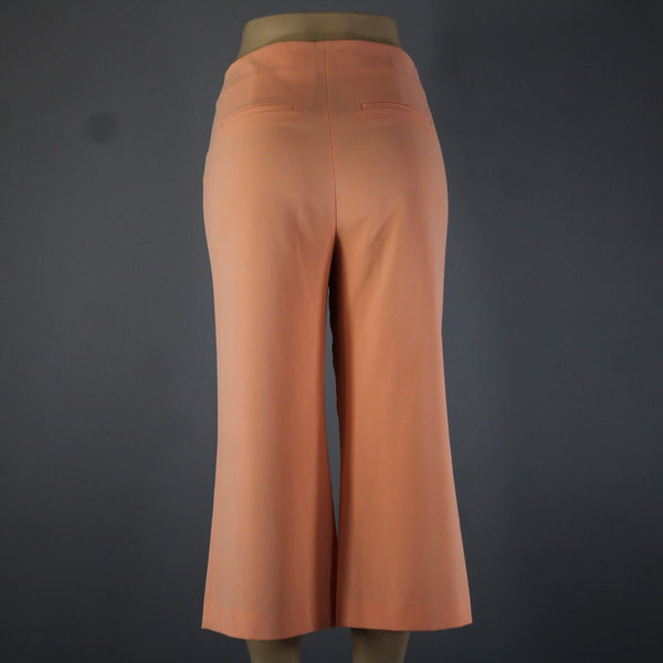 Alice + Olivia Sz 4 x 22 Orange Faux Pockets Unlined 100% Polyester Crop Pant